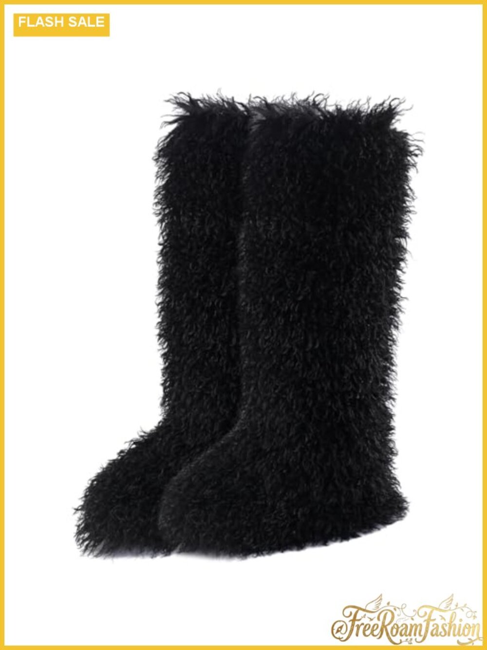Faux Fur Knee-High Winter Boots Tall Fuzzy Mongolian Style